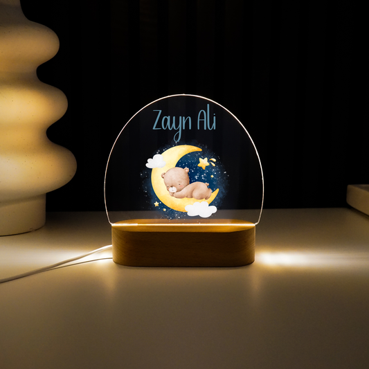 Personalisierte Nachtlampe LED - Schlafender Teddy