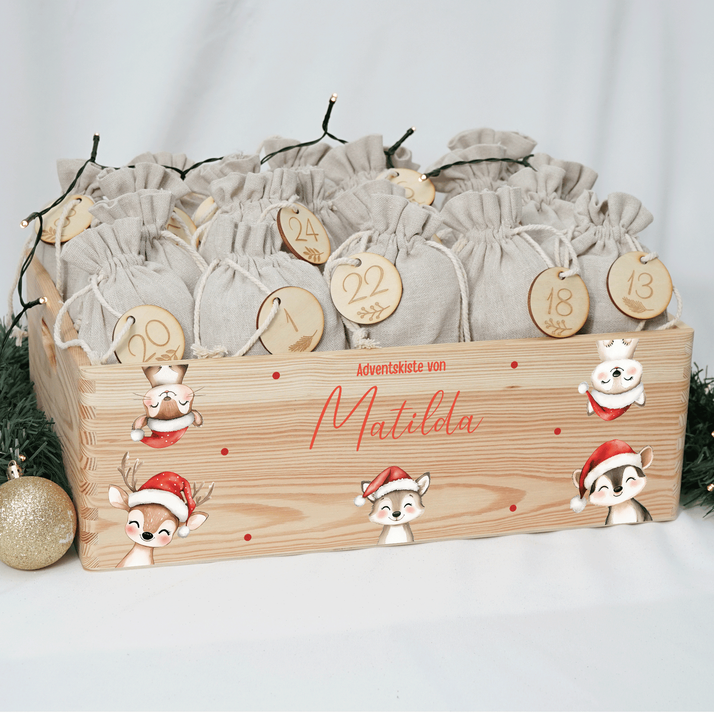 Adventskalender personalisiert zum befüllen - Weihnachtliche Bärenfreunde