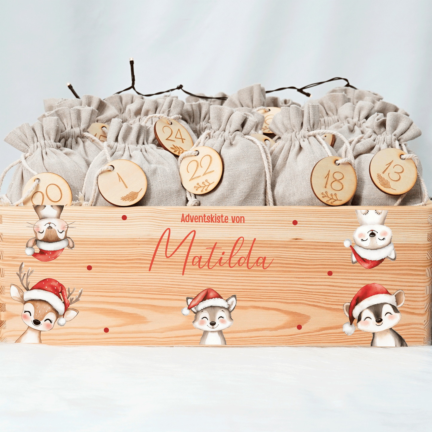 Adventskalender personalisiert zum befüllen - Weihnachtliche Bärenfreunde