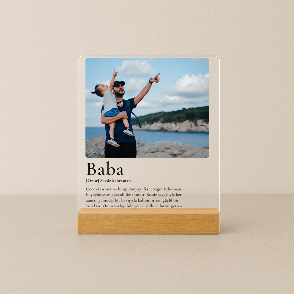 Personalisiertes Acrylschild | Geschenkidee zum Vatertag "Baba Definition"