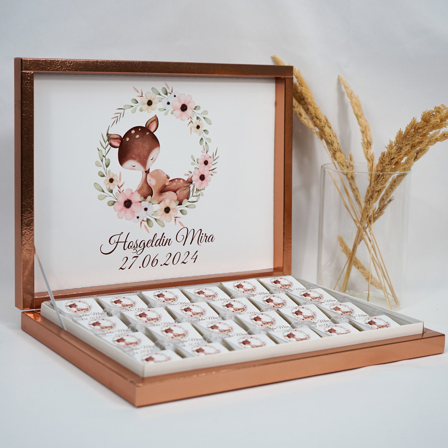 Schokobox Personalisiert - Reh Mutter Kind Motiv