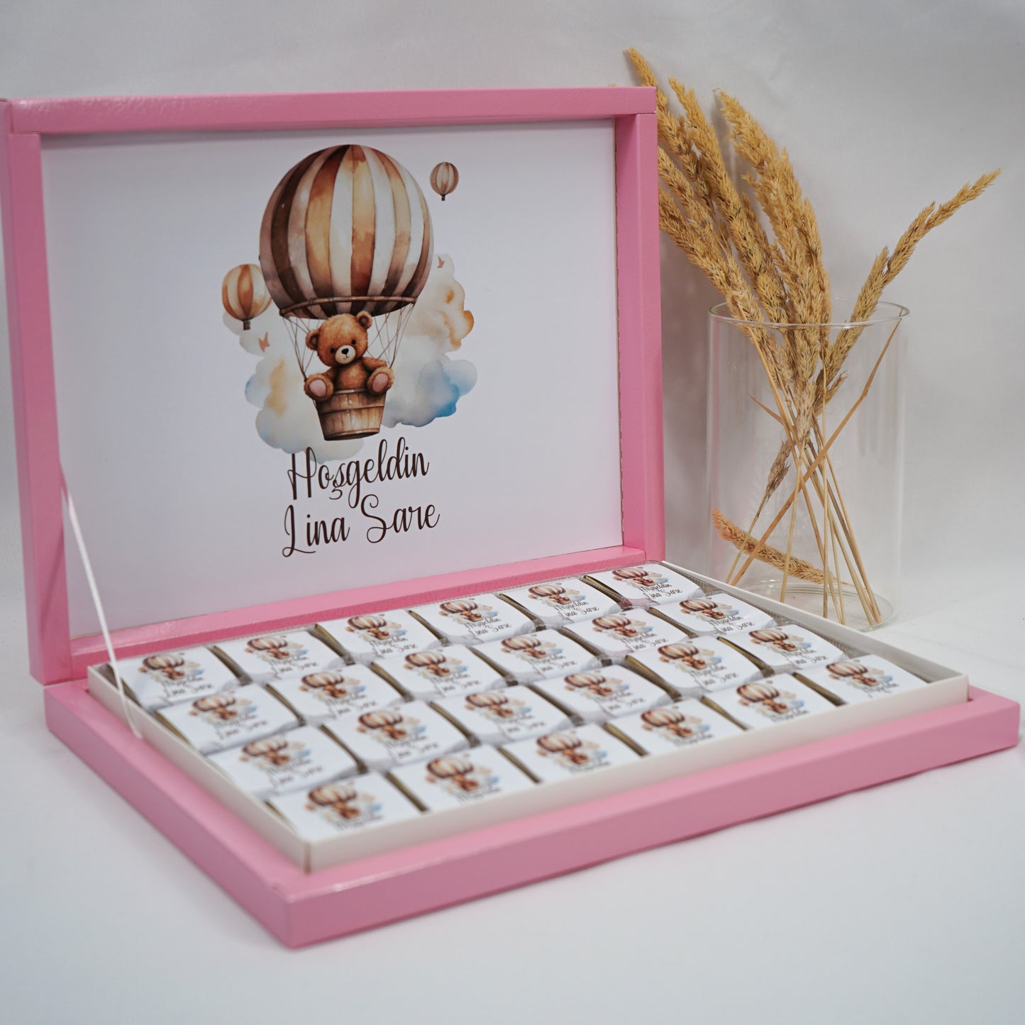 Personalized Chocolate Box - Boho Bear Motif