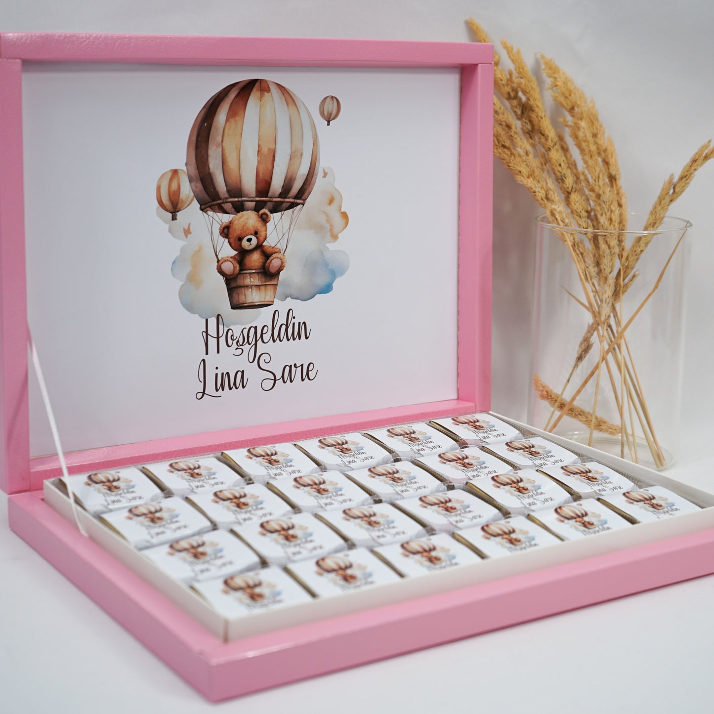Personalized Chocolate Box - Boho Bear Motif