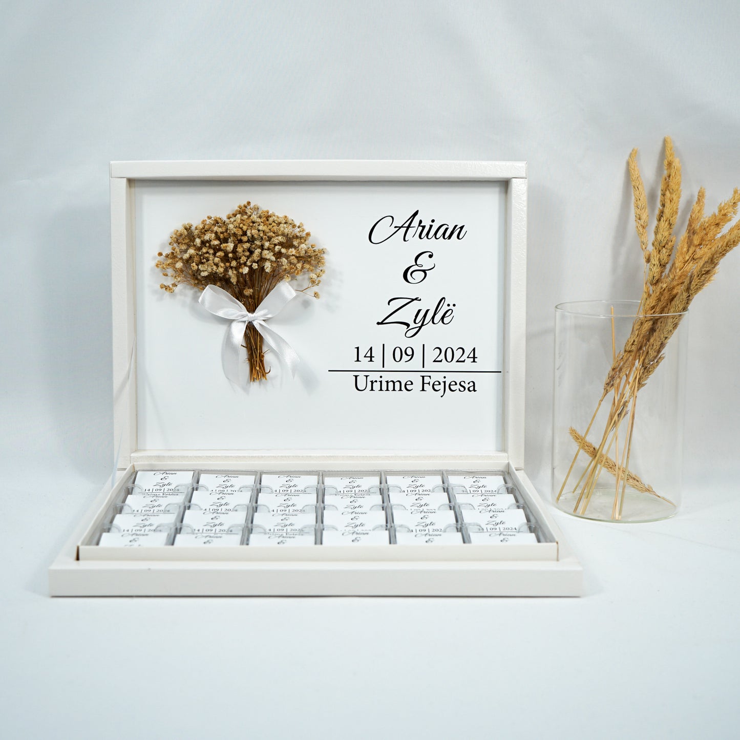 Schokobox Personalisiert - Elegance Love & Schleierkraut