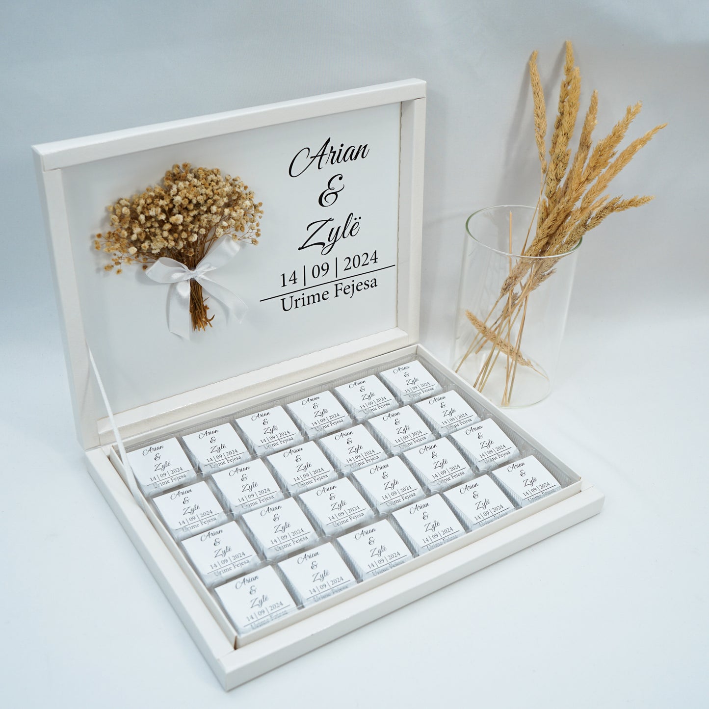 Schokobox Personalisiert - Elegance Love & Schleierkraut