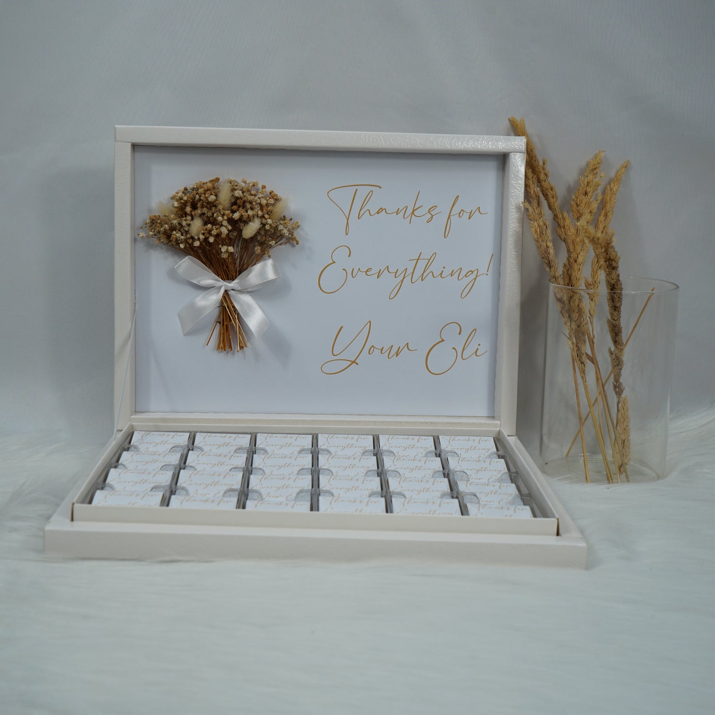 Chocolate Box Personalized - Thank You Motif Gold