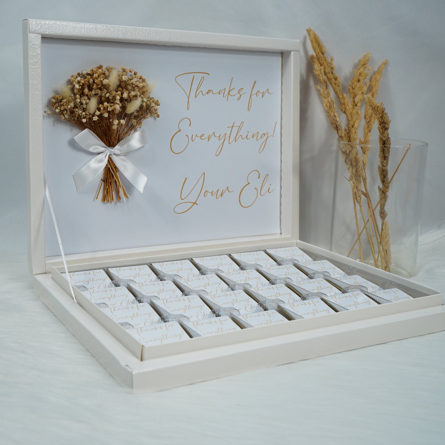 Chocolate Box Personalized - Thank You Motif Gold