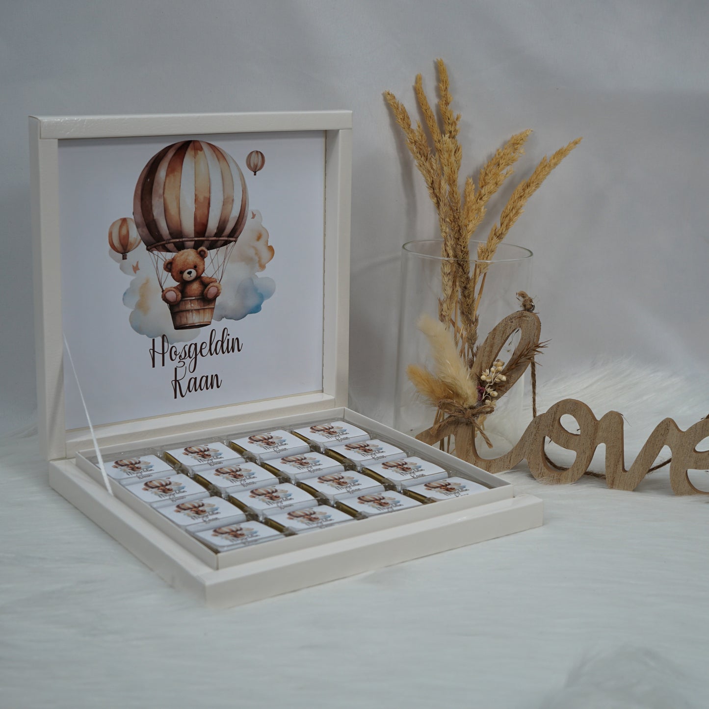 Personalized Chocolate Box - Boho Bear Motif