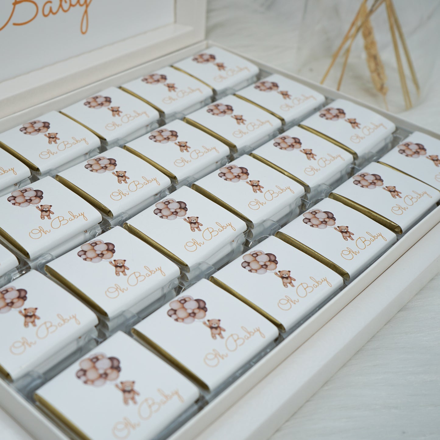 Schokobox Personalisiert - TeddyBär Beige