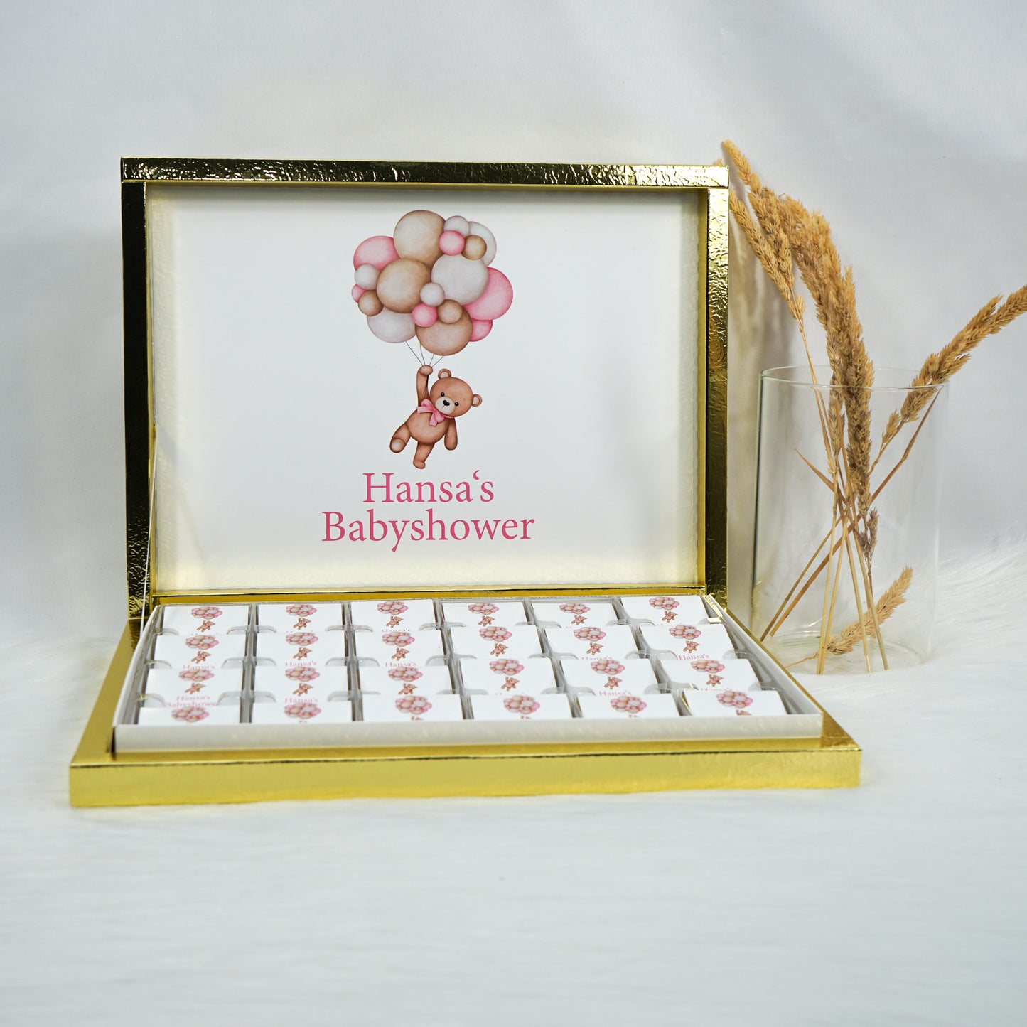 Schokobox Personalisiert - TeddyBär Rosa