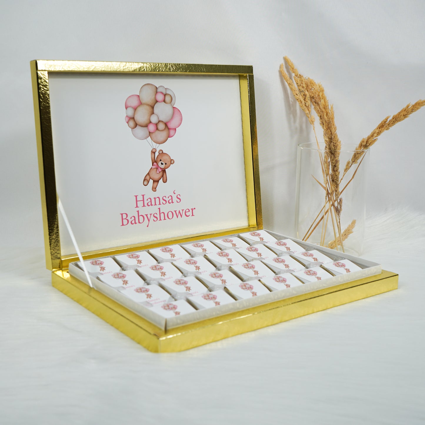 Schokobox Personalisiert - TeddyBär Rosa