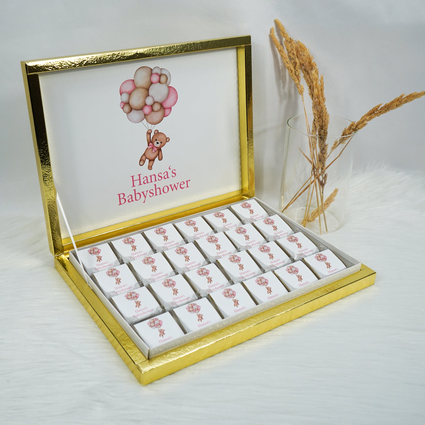 Schokobox Personalisiert - TeddyBär Rosa