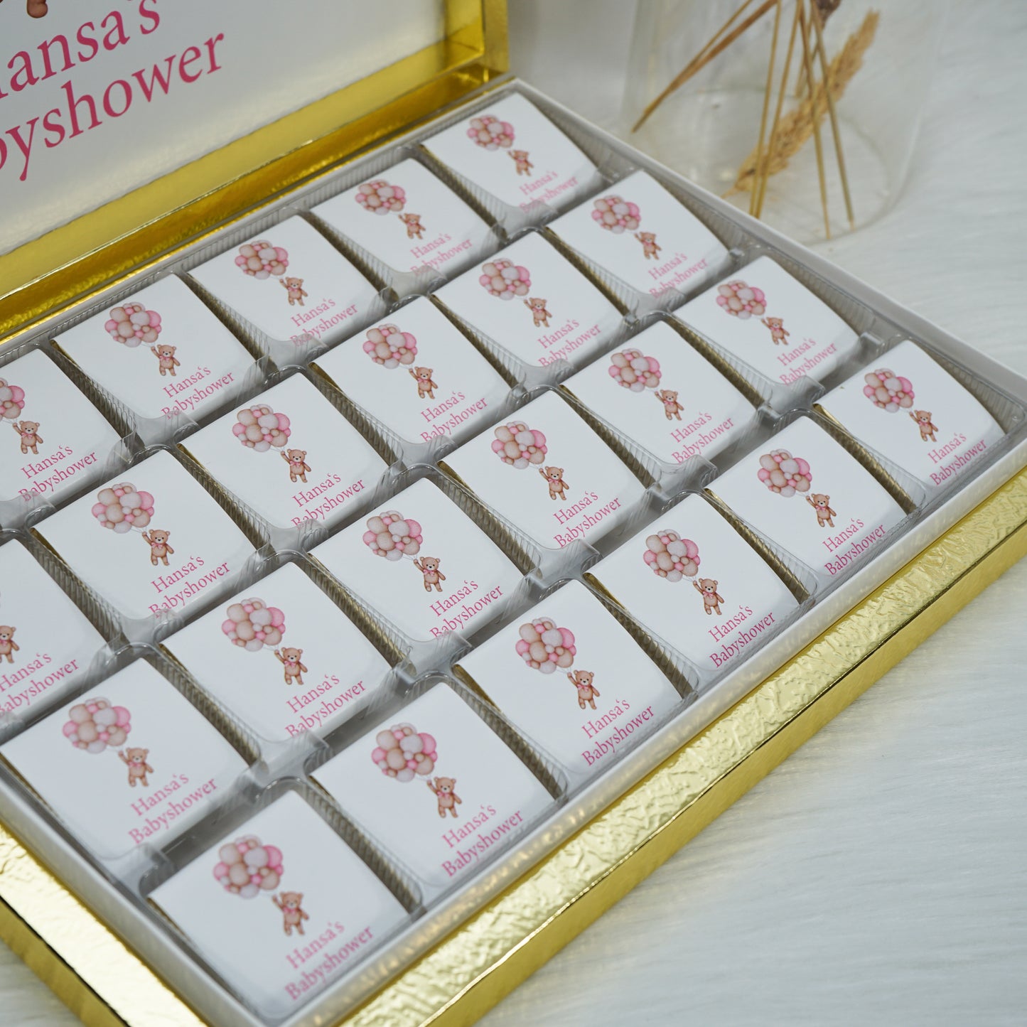 Schokobox Personalisiert - TeddyBär Rosa
