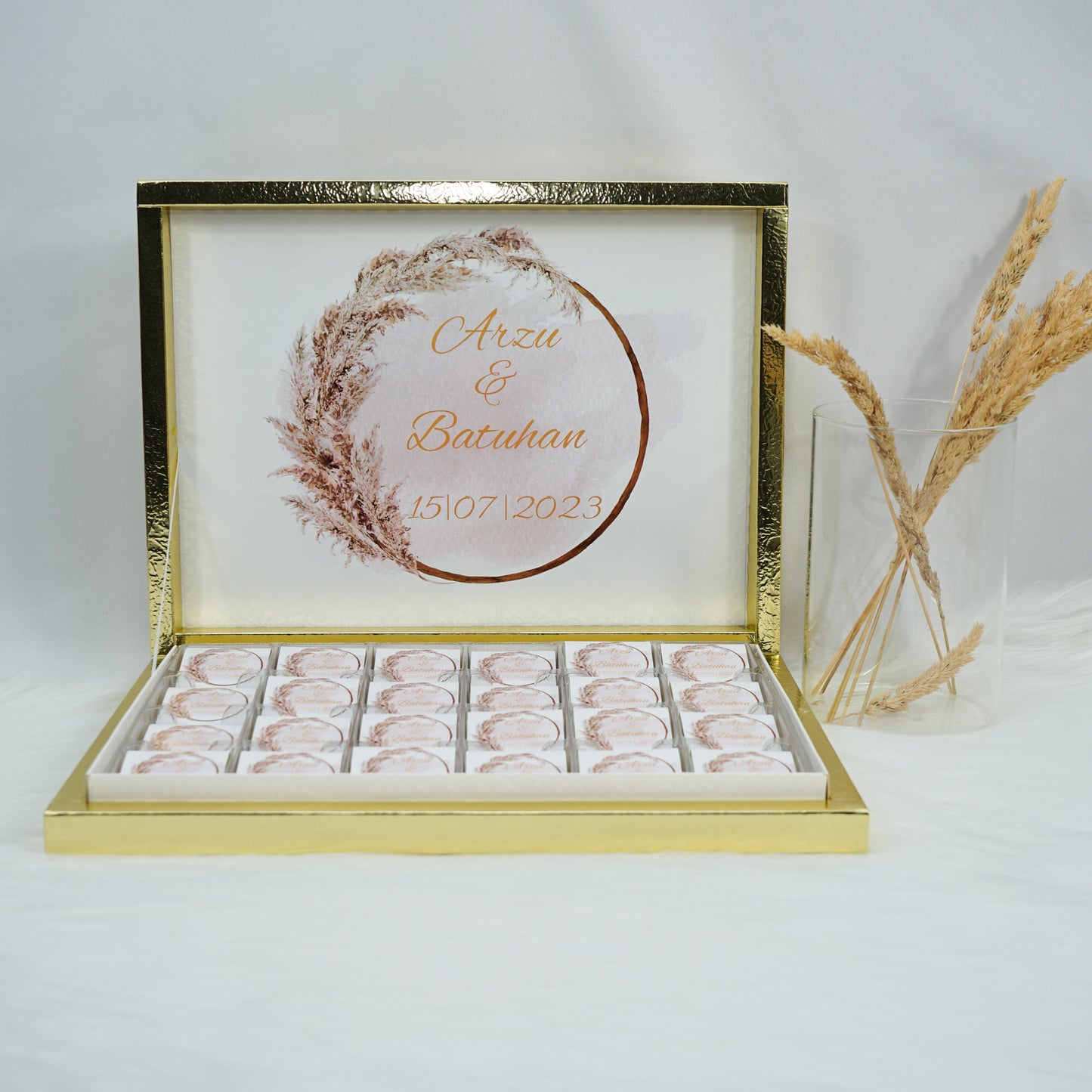 Schokobox Personalisiert - Golden Pampas Love