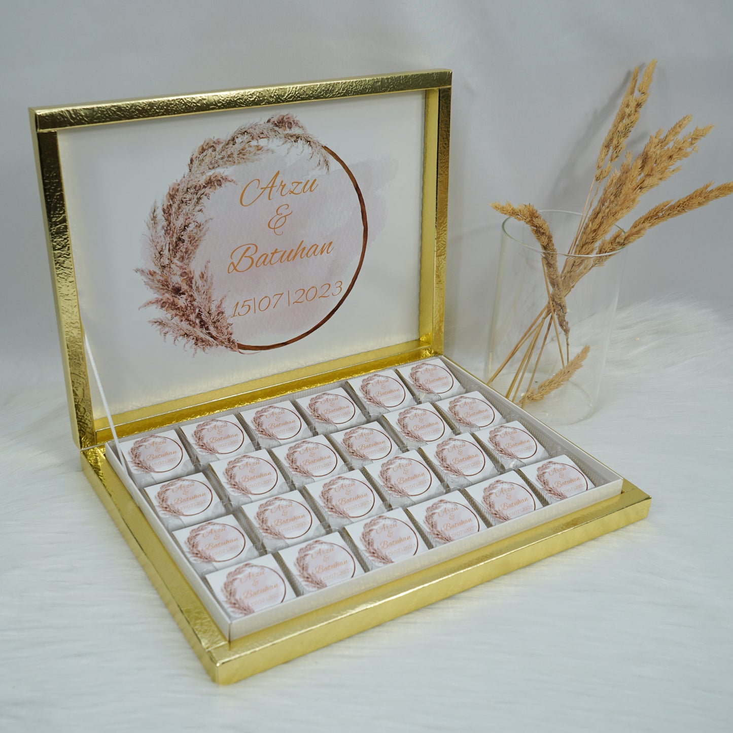 Schokobox Personalisiert - Golden Pampas Love