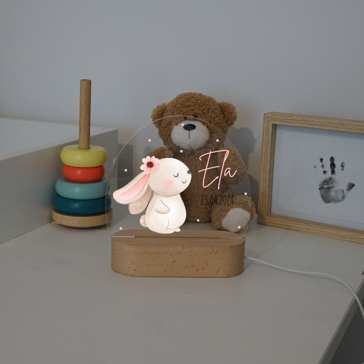 Personalisierte Nachtlampe LED - Hase