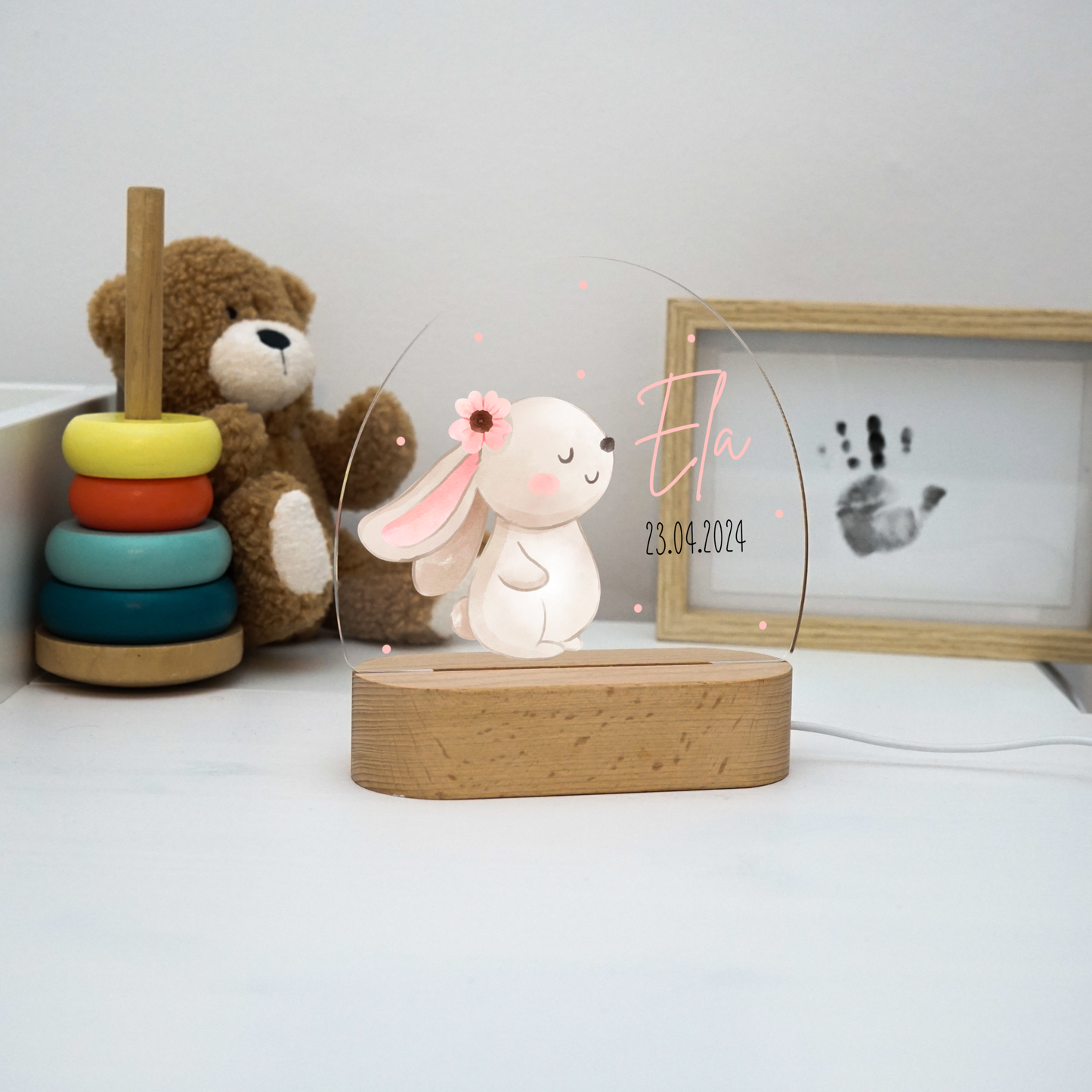 Personalisierte Nachtlampe LED - Hase