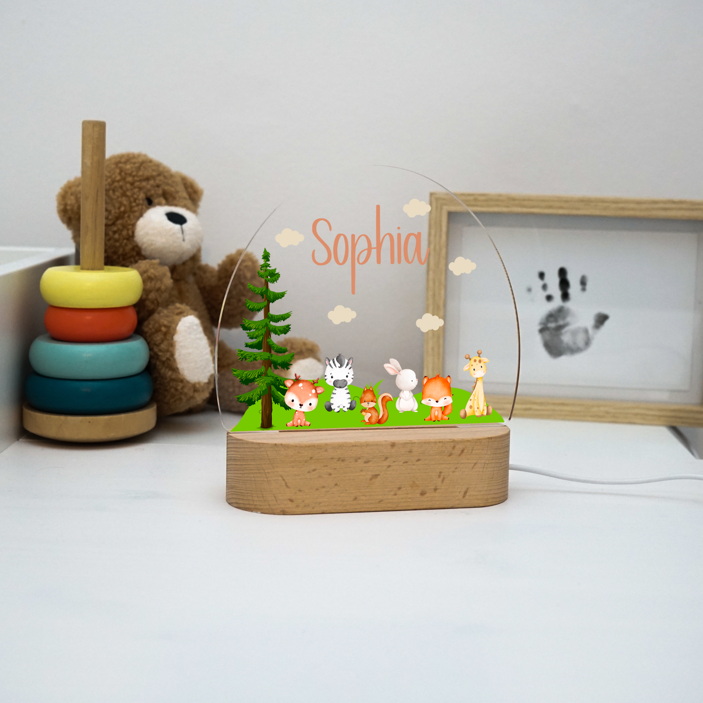 Personalisierte Nachtlampe LED - Mini Waldfreunde