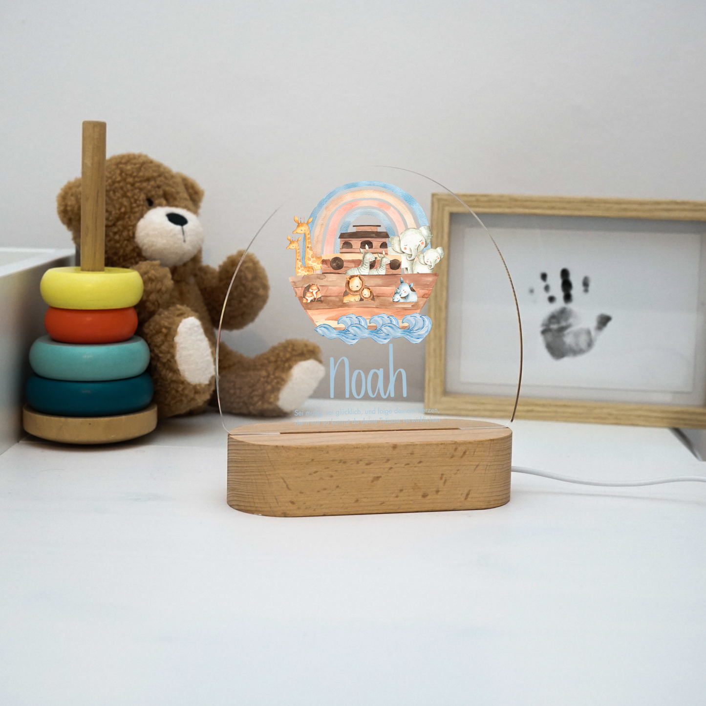 Personalisierte Nachtlampe LED - Arche Noah "Sei Mutig"
