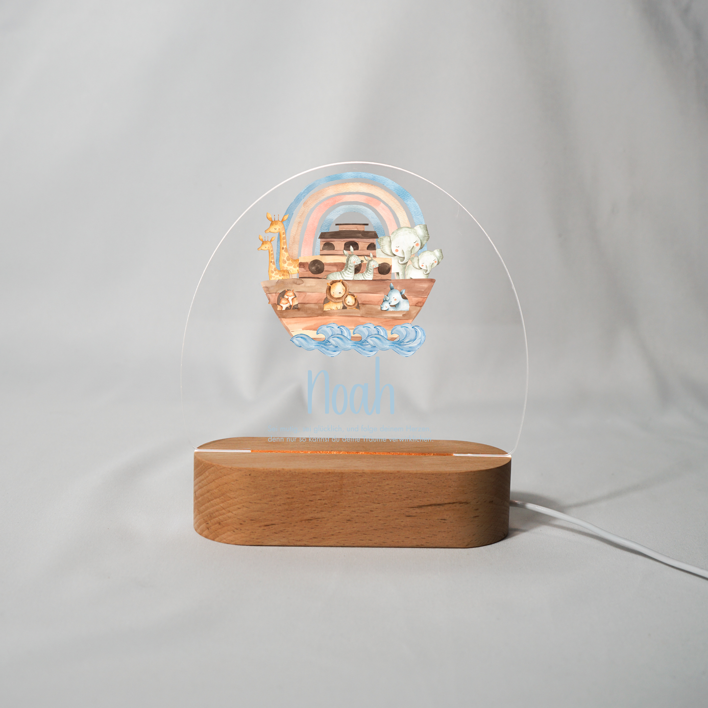 Personalisierte Nachtlampe LED - Arche Noah "Sei Mutig"