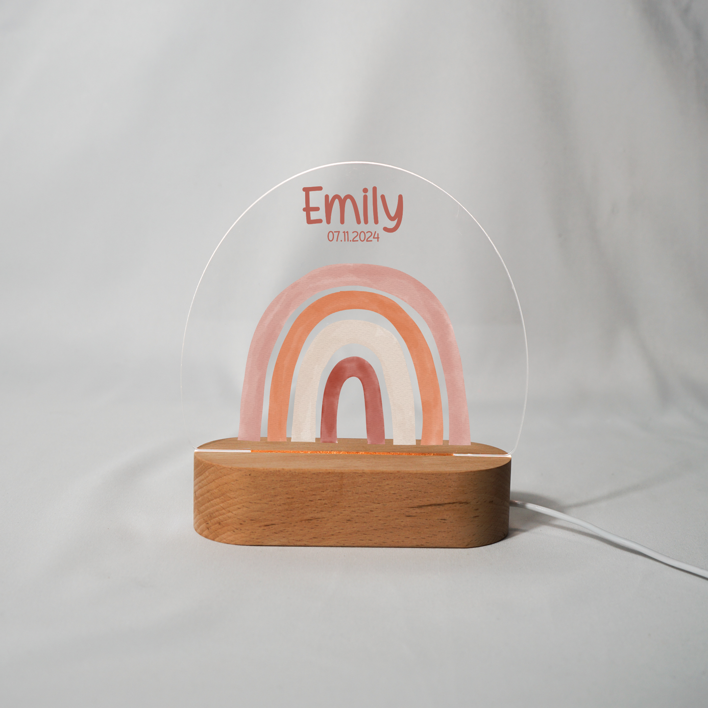 Personalisierte Nachtlampe LED - Boho Regenbogen