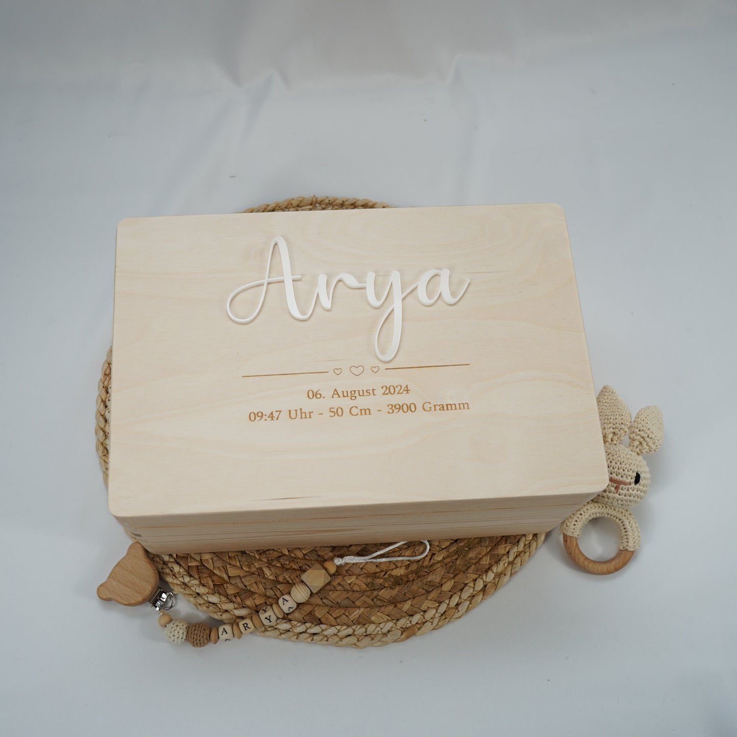 Personalisierte Erinnerungskiste - Baby 3D Acryl Name