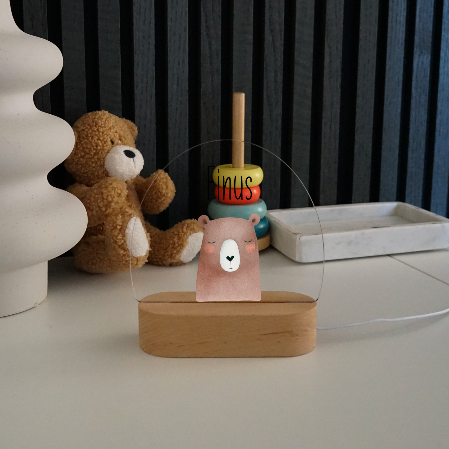 Personalized LED Night Light - Bohemian Bear