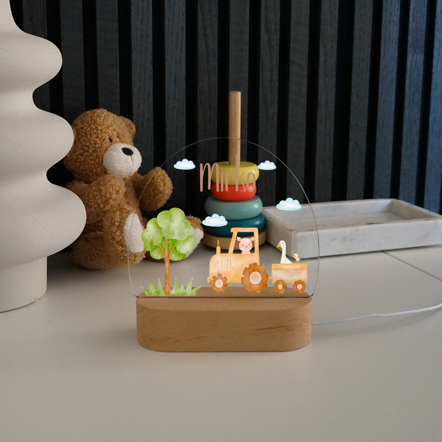 Personalisierte Nachtlampe LED - Bauernhof Farm