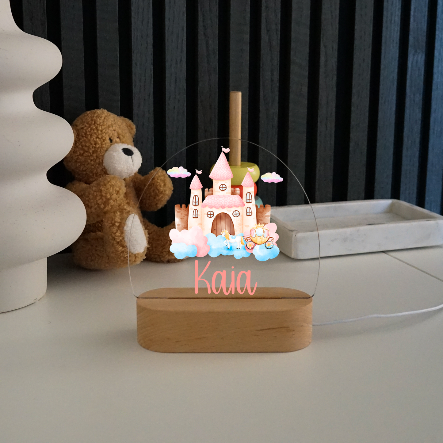 Personalisierte Nachtlampe LED - Rosa Palast