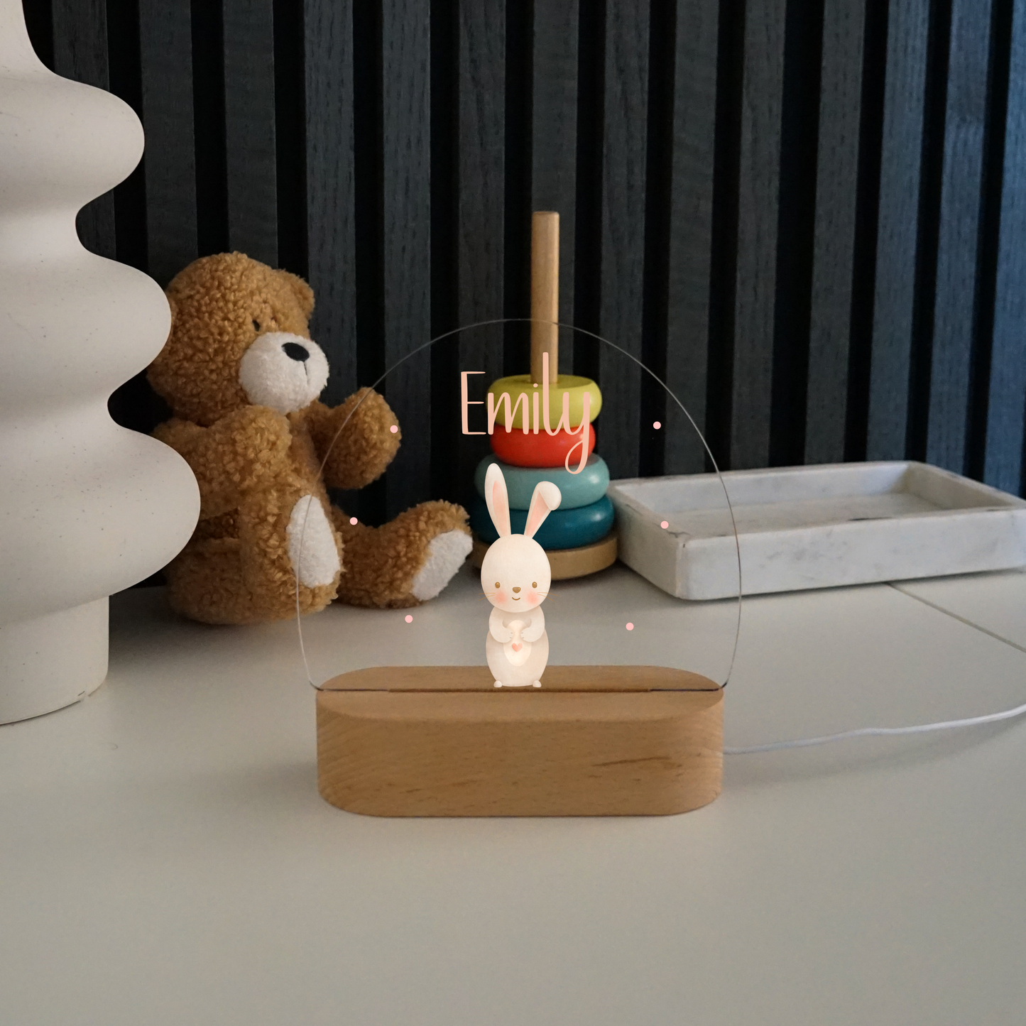Personalisierte Nachtlampe LED - Süßer Hase