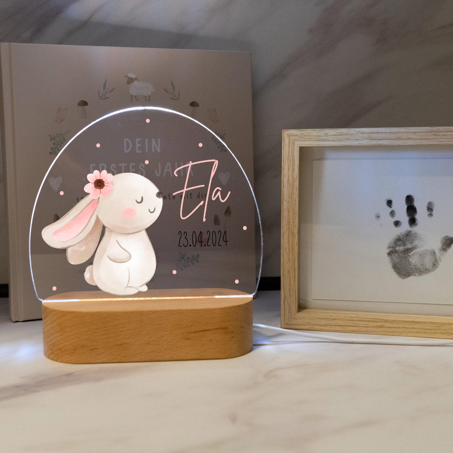 Personalisierte Nachtlampe LED - Hase