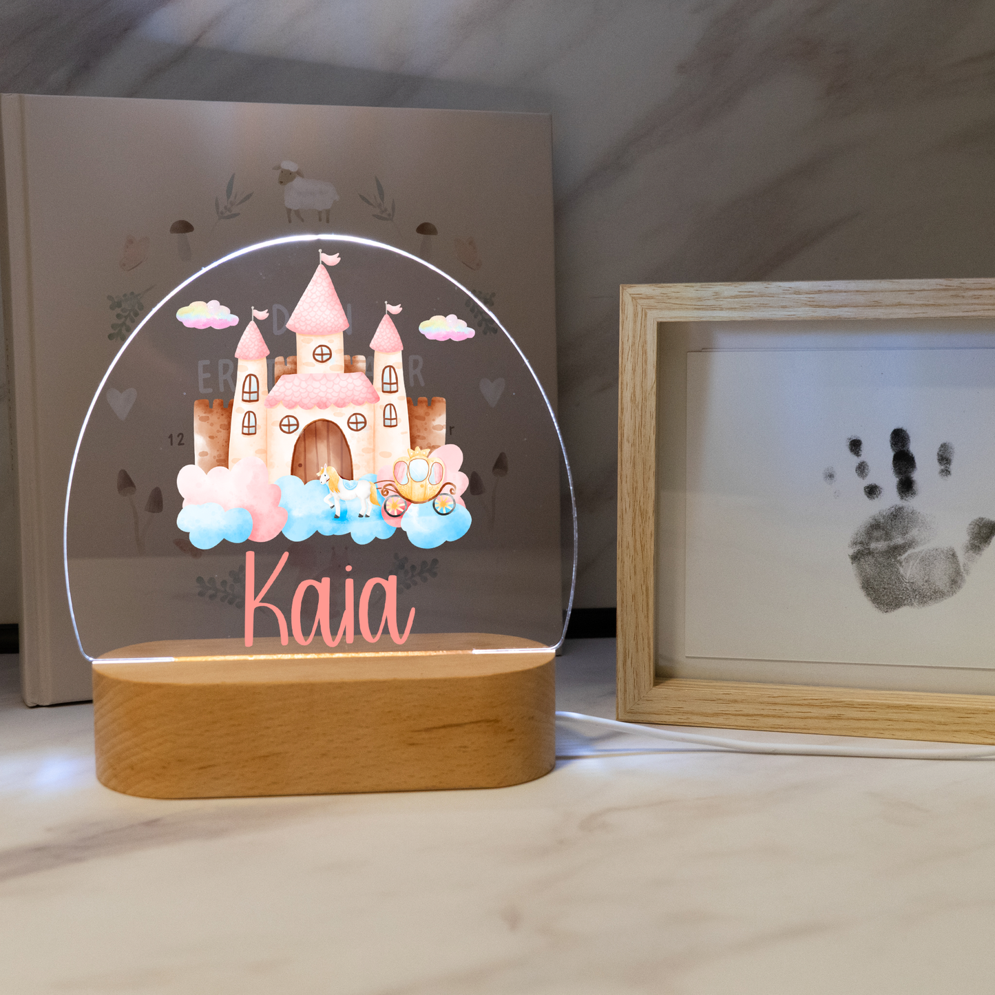 Personalisierte Nachtlampe LED - Rosa Palast