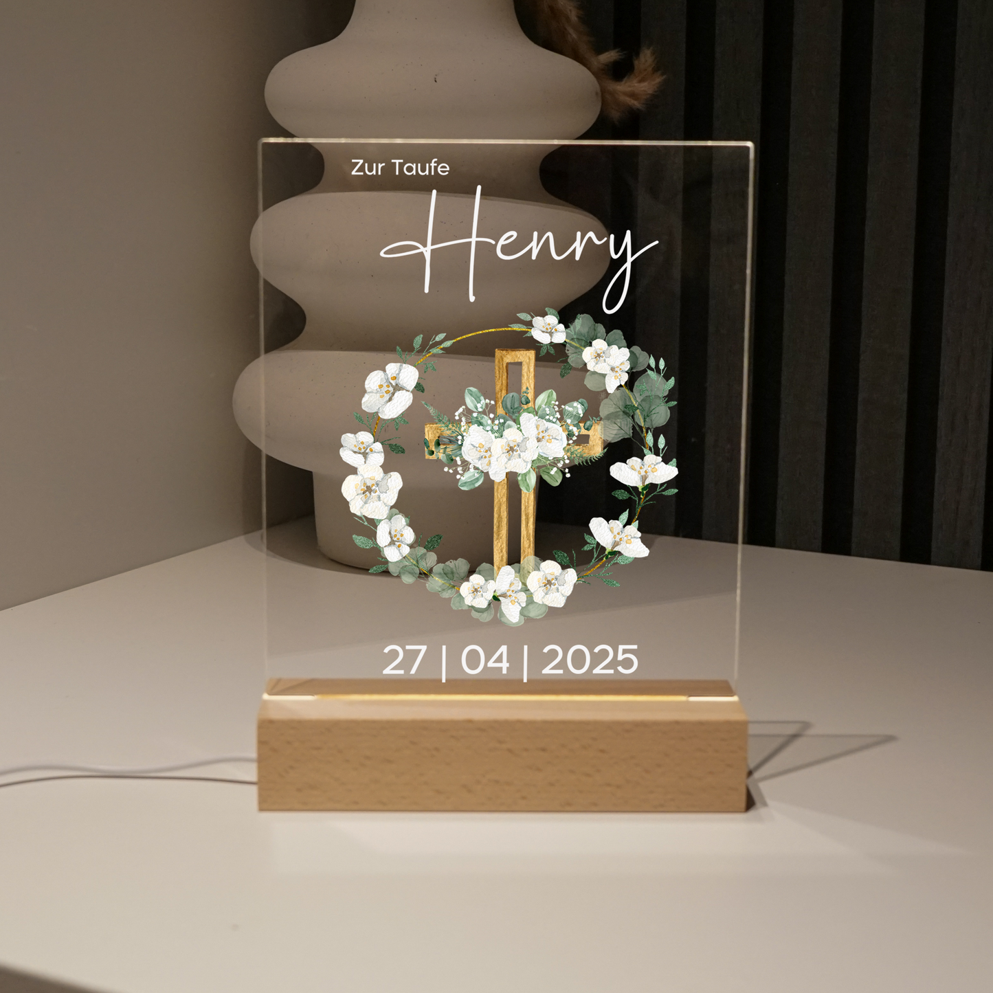 Personalisierte Nachtlampe - Geschenkidee zur Taufe