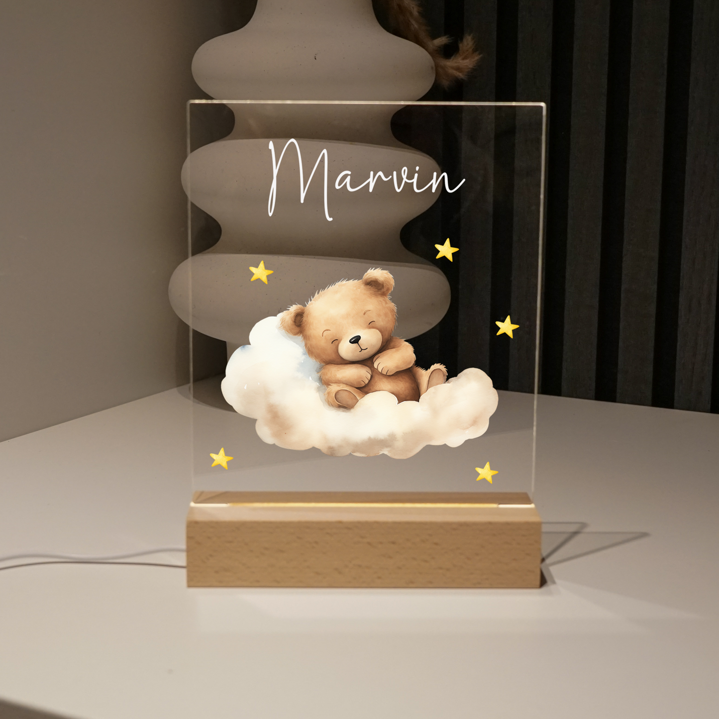 Personalisierte Nachtlampe - Bohemian Teddy