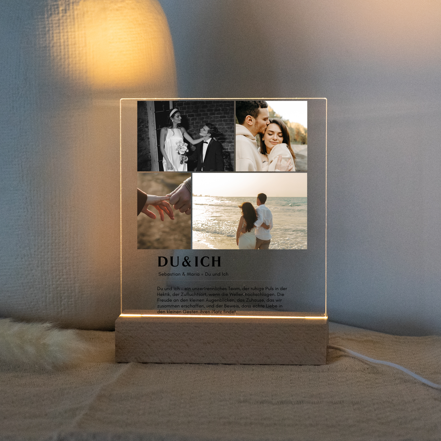 Personalisierte Nachtlampe - Unsere Liebesgeschichte