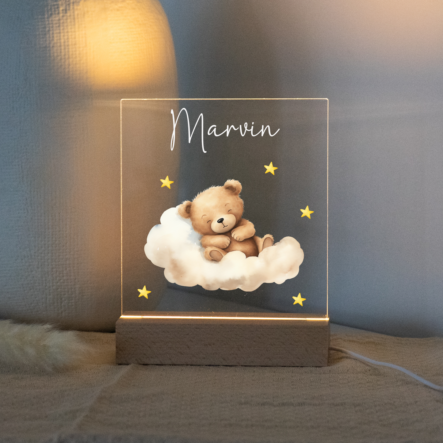Personalisierte Nachtlampe - Bohemian Teddy