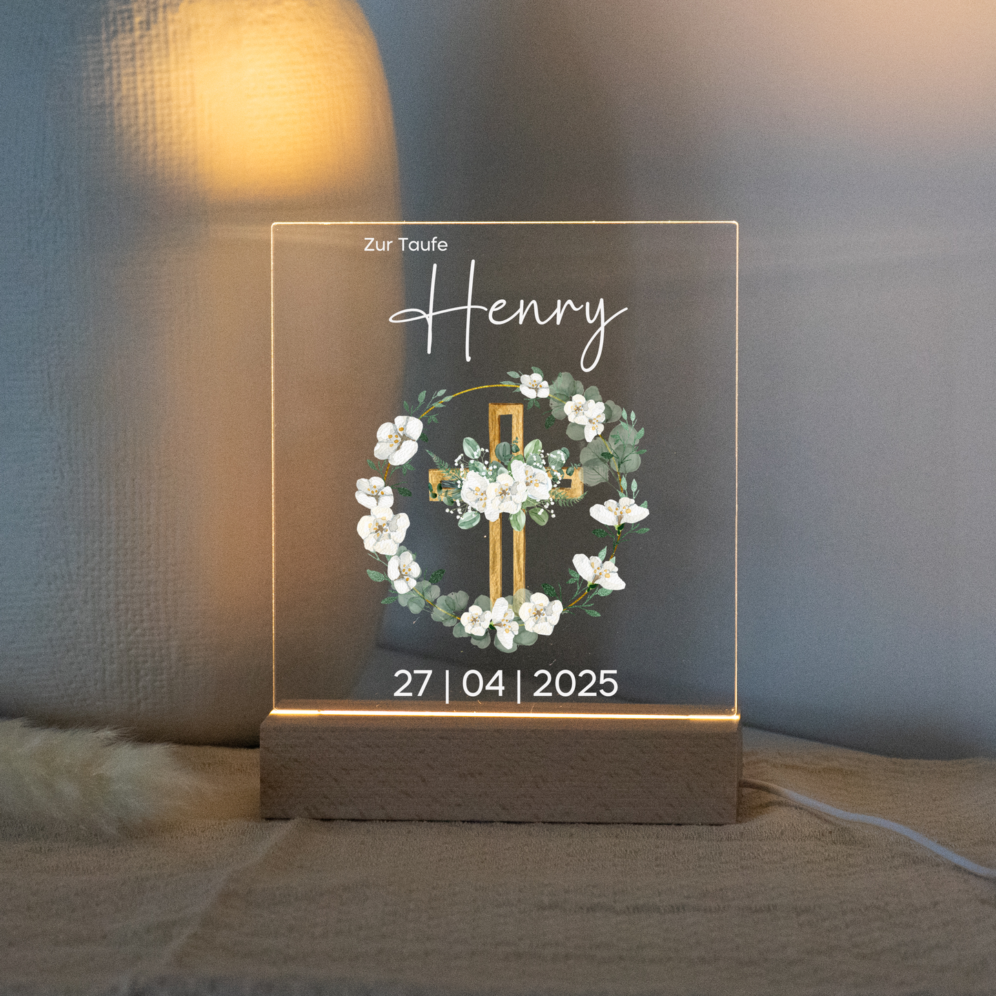 Personalisierte Nachtlampe - Geschenkidee zur Taufe