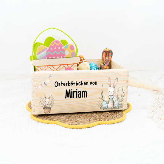 Personalisierte Osterkiste - Osterhase & Ostereier
