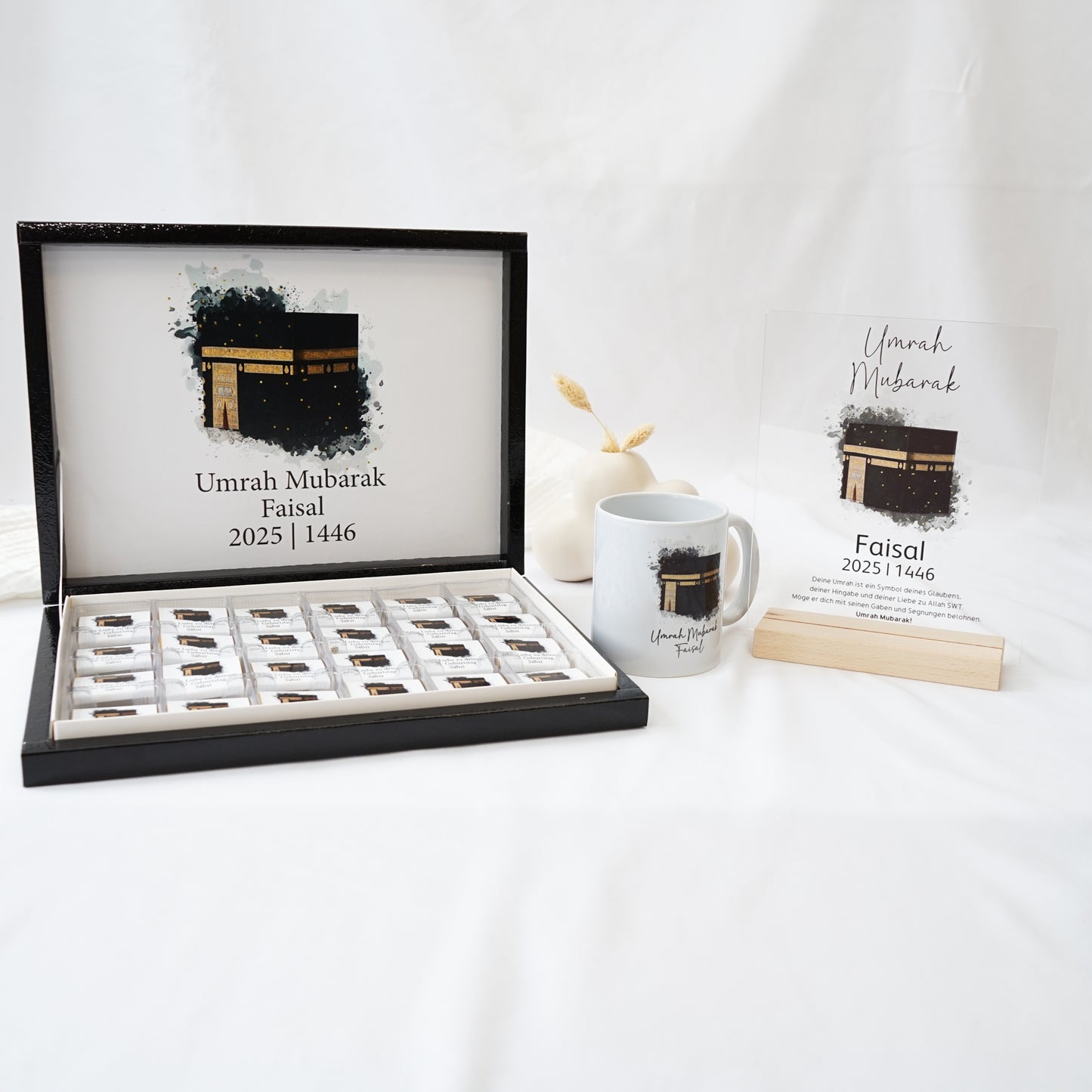 Umrah Geschenkeset - Schokobox | Acrylschild | Tasse