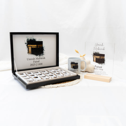 Umrah Geschenkeset - Schokobox | Acrylschild | Tasse