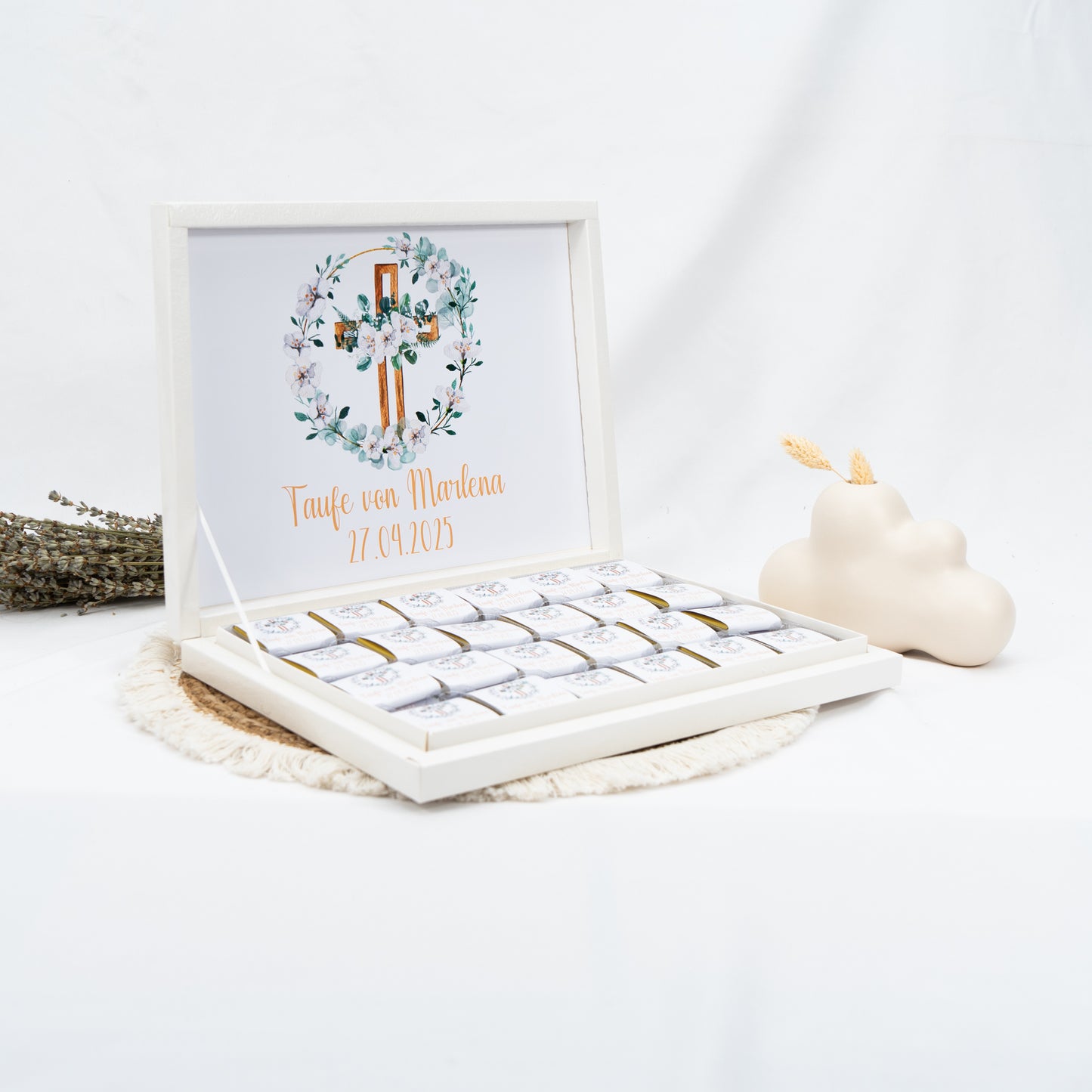 Schokobox Personalisiert - Taufe Eukalyptus