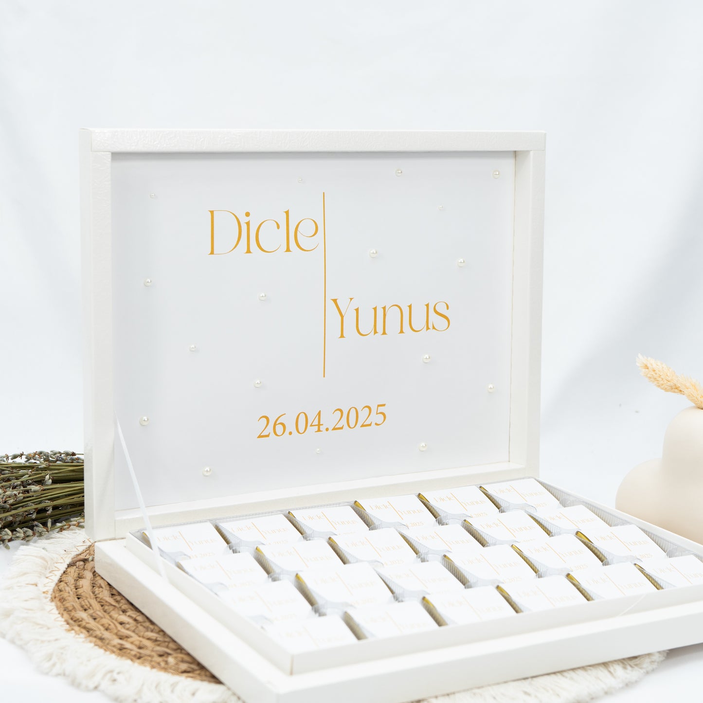 Schokobox Personalisiert - Royal Golden & Perlen