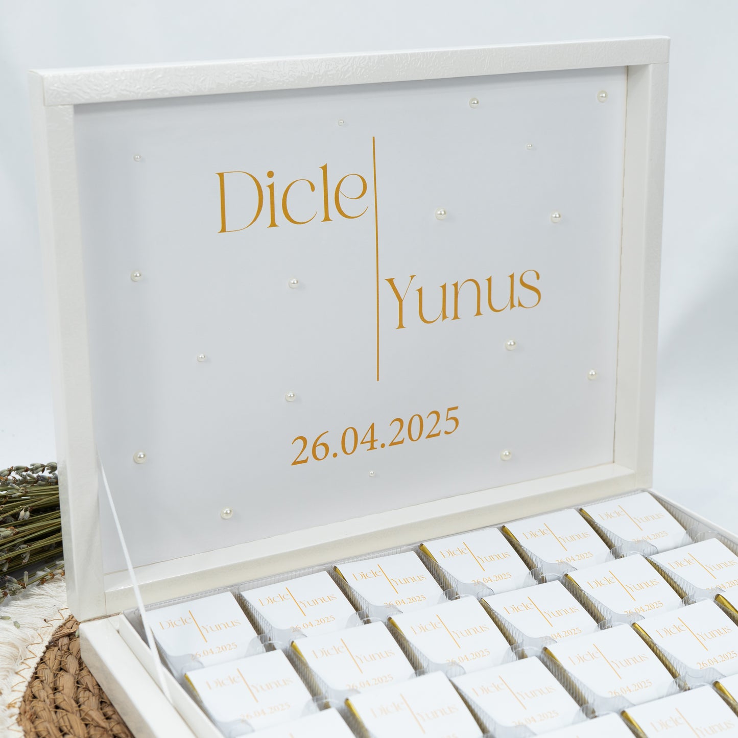 Schokobox Personalisiert - Royal Golden & Perlen