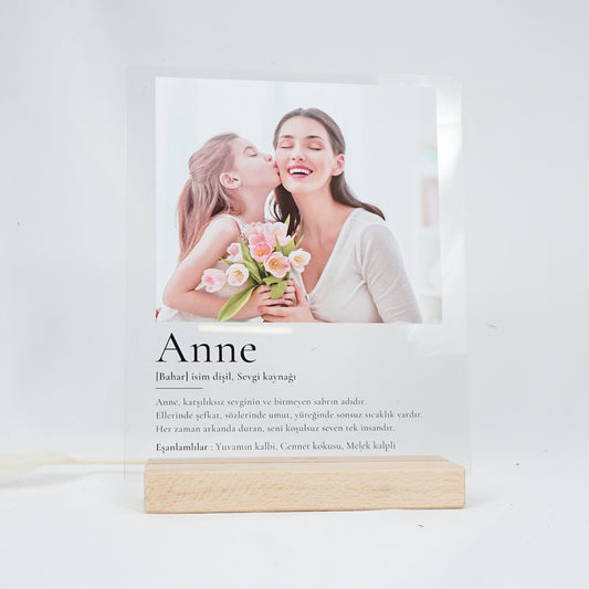 Personalisiertes Acrylschild mit Foto - Anne Definition