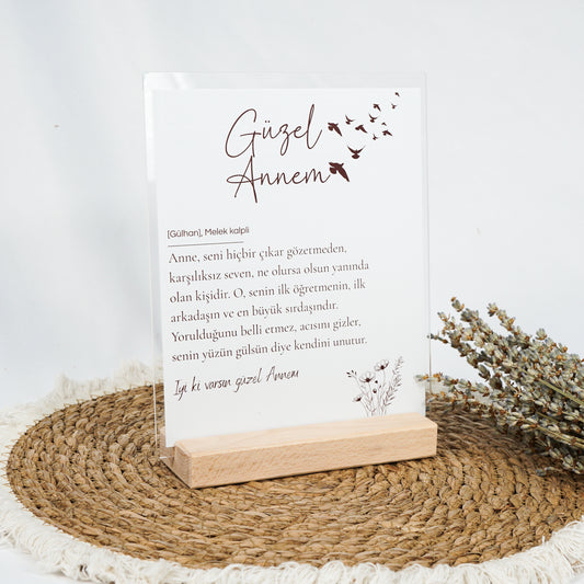 Personalisiertes Acrylschild mit Foto - Güzel Annem