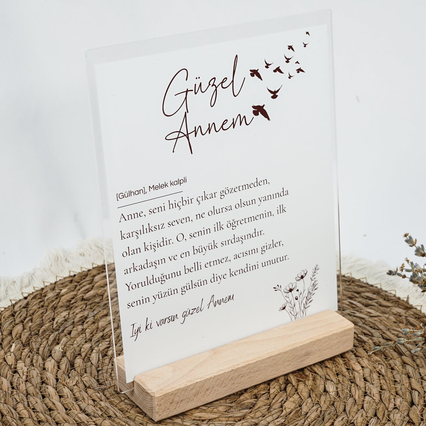 Personalisiertes Acrylschild mit Foto - Güzel Annem