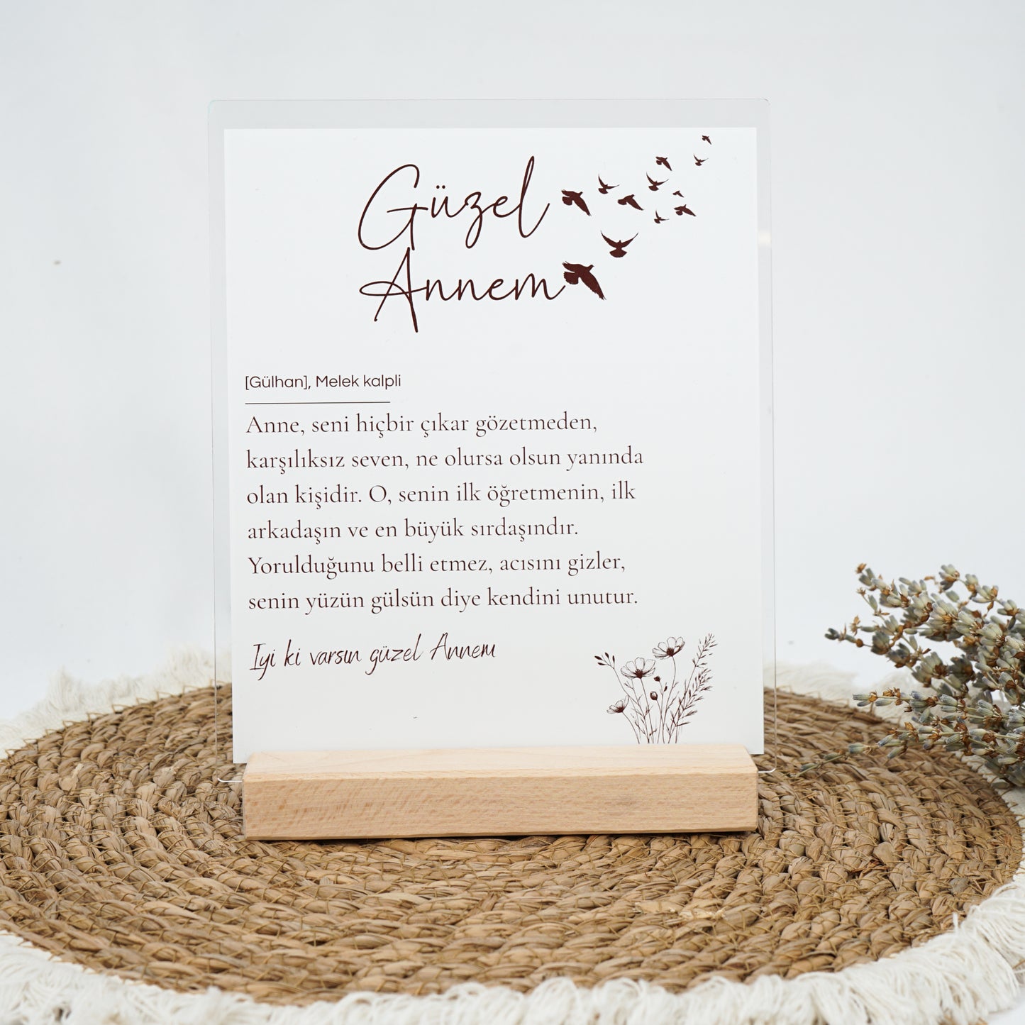 Personalisiertes Acrylschild mit Foto - Güzel Annem