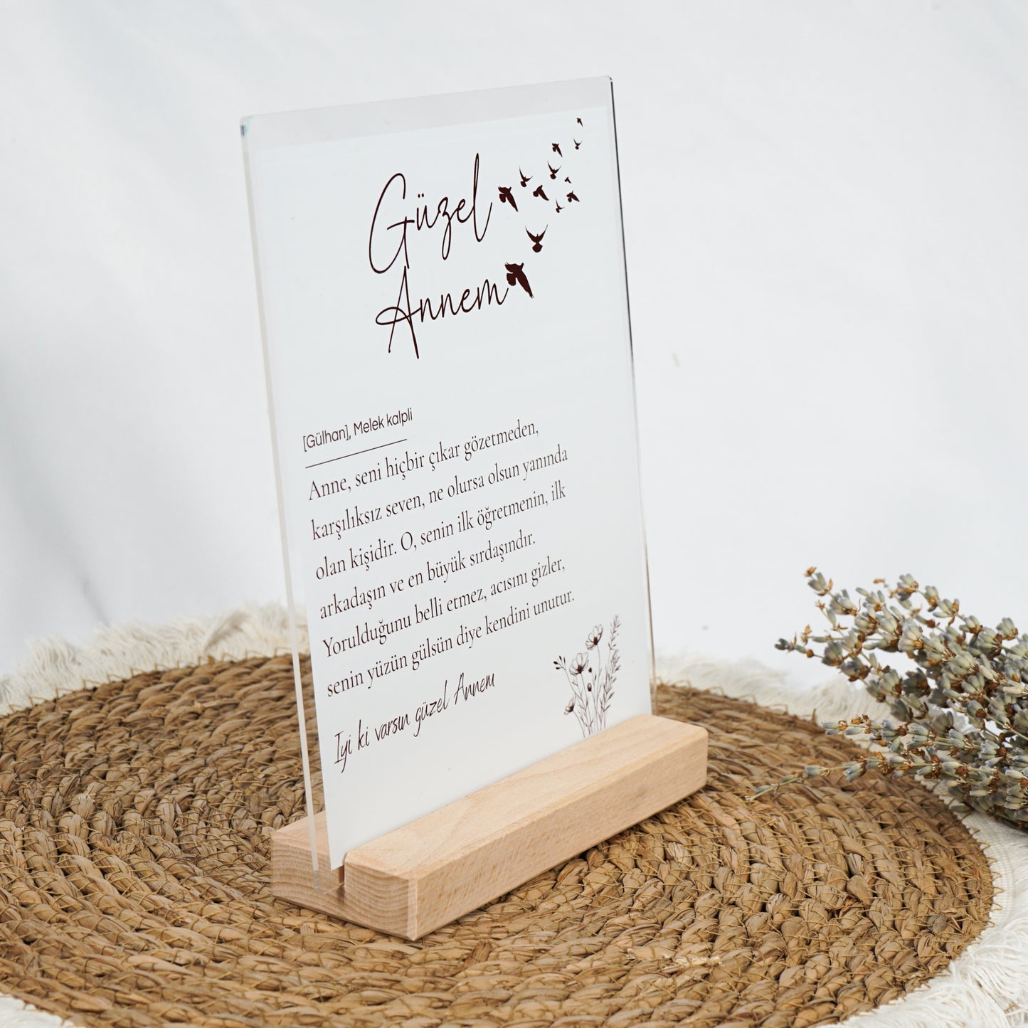 Personalisiertes Acrylschild mit Foto - Güzel Annem