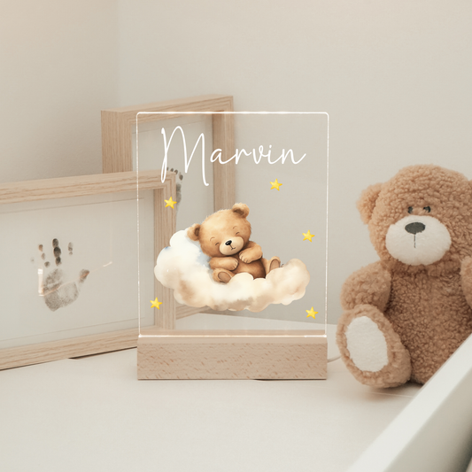 Personalisierte Nachtlampe - Bohemian Teddy
