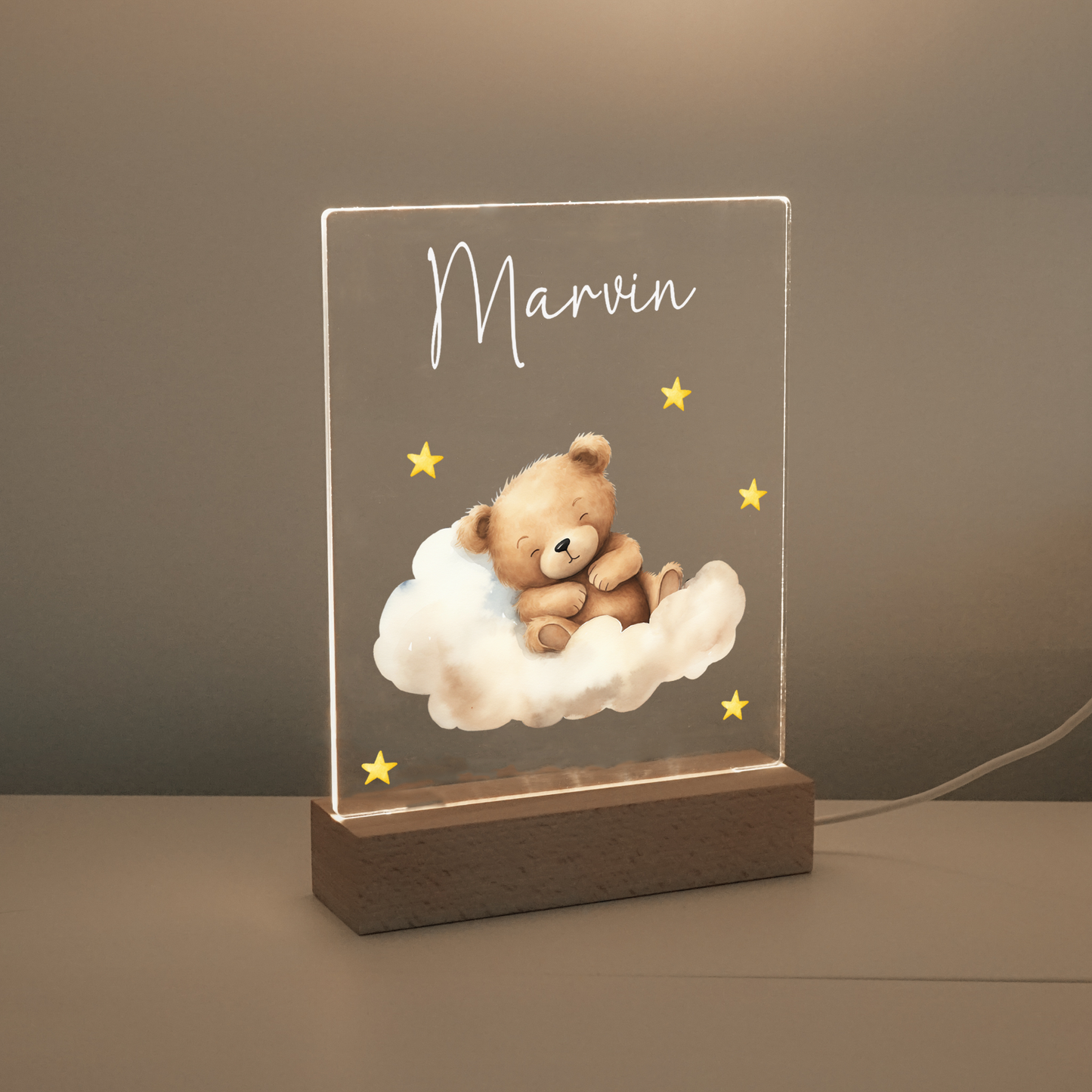 Personalisierte Nachtlampe - Bohemian Teddy